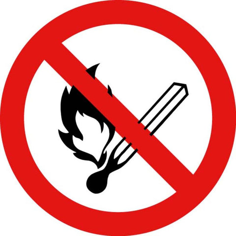 BORD, VUUR, OPEN LICHT EN ROKEN VERBODEN, LUCIFER (ES-TRIN)