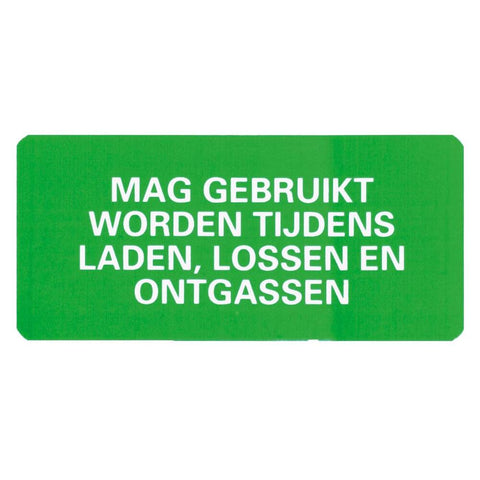 STICKER WEL TIJDENS LADEN/LOSSEN 6,5 X 3 CM