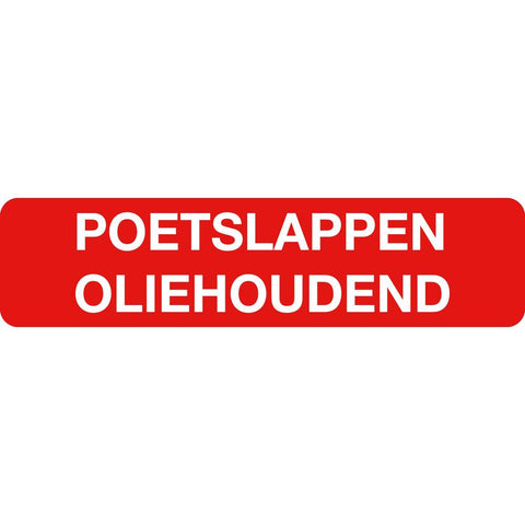 STICKER POETSLAPPEN OLIEHOUDEND 17 X 4 CM