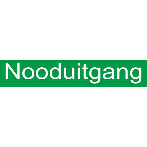 STICKER, NOODUITGANG