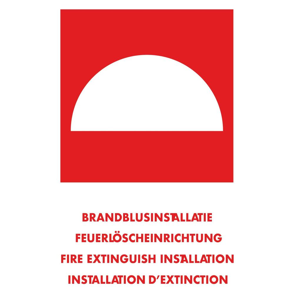 STICKER, BRANDBLUSINSTALLATIE MET TEKST