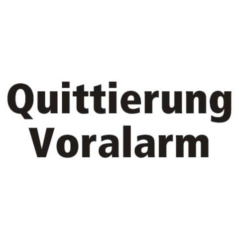STICKER QUITTIERUNG VORALARM (DUITS) 15 X 6 CM