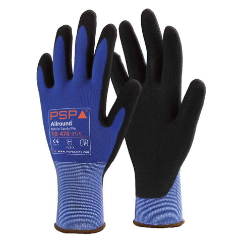 HANDSCHOEN PSP 10-470 ALLROUND NITRILE SANDY PRO BLAUW
