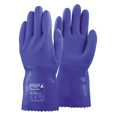 HANDSCHOEN PSP 40-400 CHEMICAL PVC BLUE