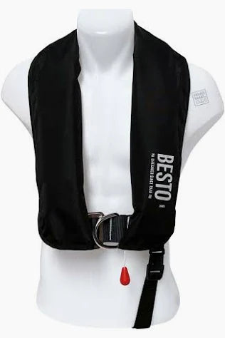 Besto automatisch reddingsvest 300N met harnas, zwart