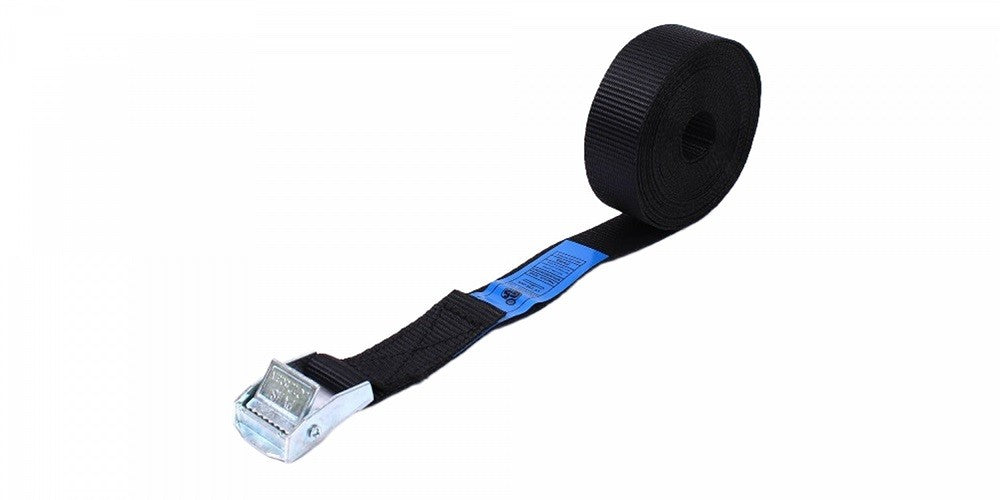 Sjorband type 25OM omsnoeringsmodel RVS zwart 5 meter