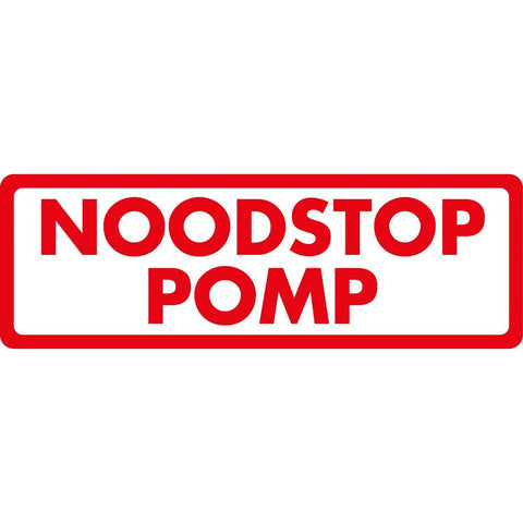 STICKER NOODSTOP POMP 15 X 5 CM
