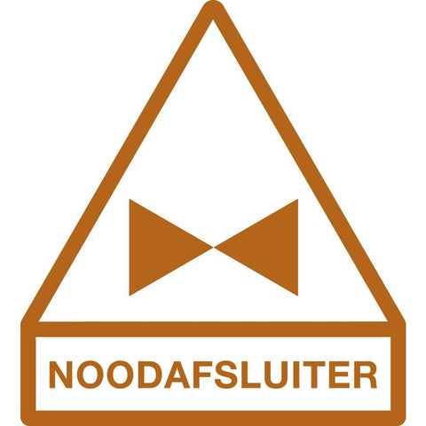 STICKER, NOODAFSLUITER MET TEKST