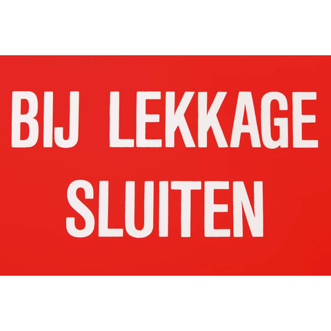 STICKER BIJ LEKKAGE SLUITEN 15 X 10 CM
