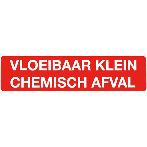 STICKER VLOEIBAAR KLEIN CHEMISCH AFVAL 17 X 4 CM