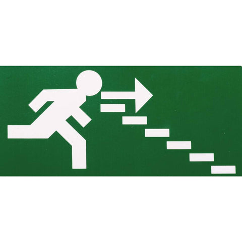 STICKER VLUCHTWEG TRAP AF RECHTS 21 X 10 CM