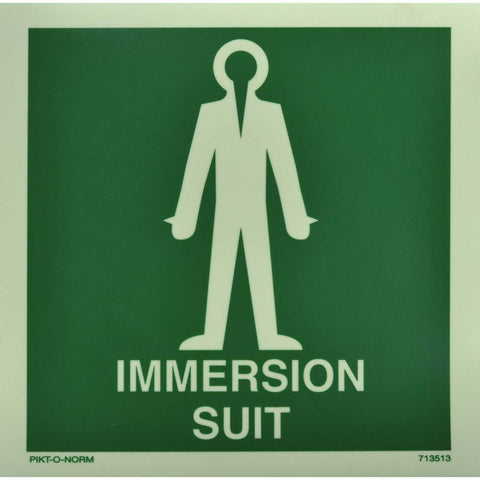 STICKER OVERLEVINGSPAK MET TEKST IMMERSION SUIT (ENGELS) 15 X 15 CM LICHTGEVEND