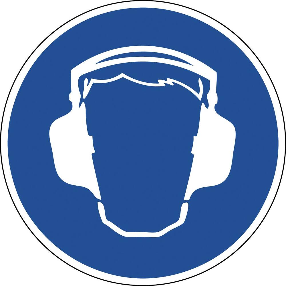 STICKER, GEHOORBESCHERMER VERPLICHT