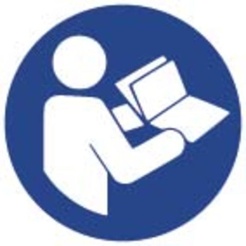 STICKER GEBRUIKSAANWIJZING LEZEN Ø 5 CM