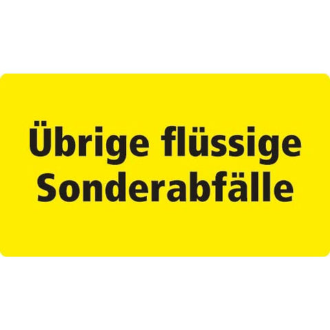 STICKER ÜBRIGE FLÜSSIGE SONDERÄBFALLE (DUITS) 18 X 10 CM