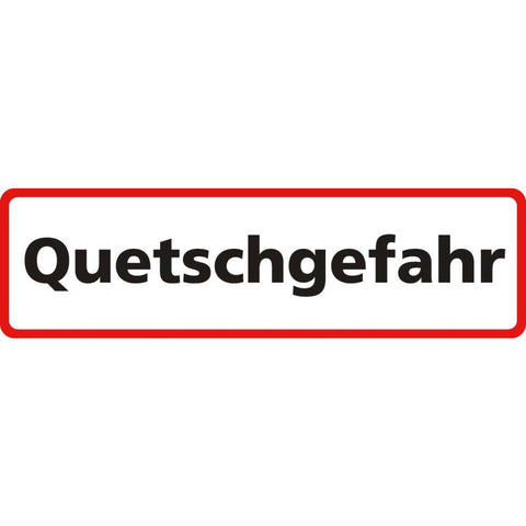 STICKER QUETSCHGEFAHR (DUITS) 35 X 10 CM