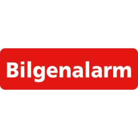 STICKER BILGENALARM (DUITS) 10 X 3 CM