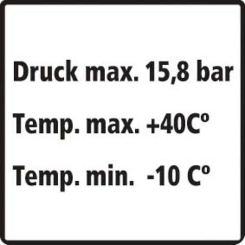 STICKER DRUCK MAX 15,8 BAR (DUITS) 10 X 10 CM