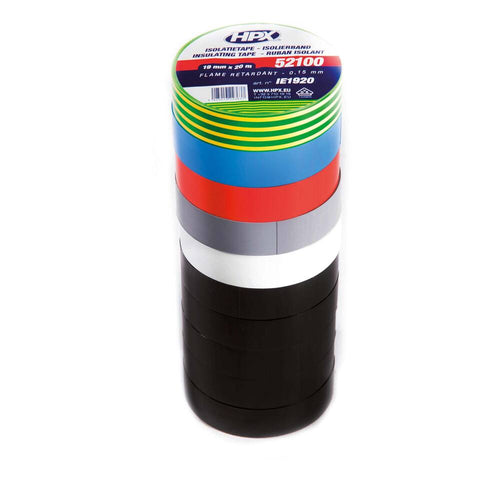 10X20M ISOLATIETAPE 19MM/6 KLEUREN