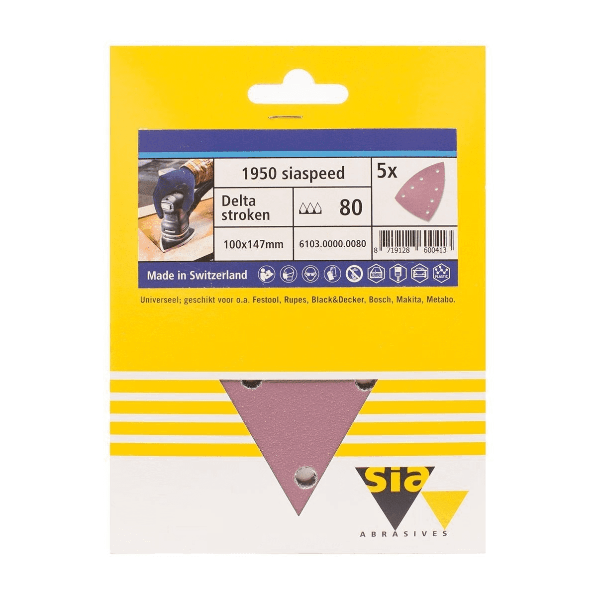 Sia Delta gestreken 1950 100X147mm per 5 stuks